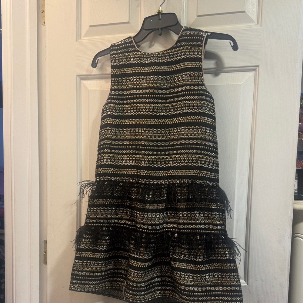 Imoga Elegant Black and Gold Kids Dress